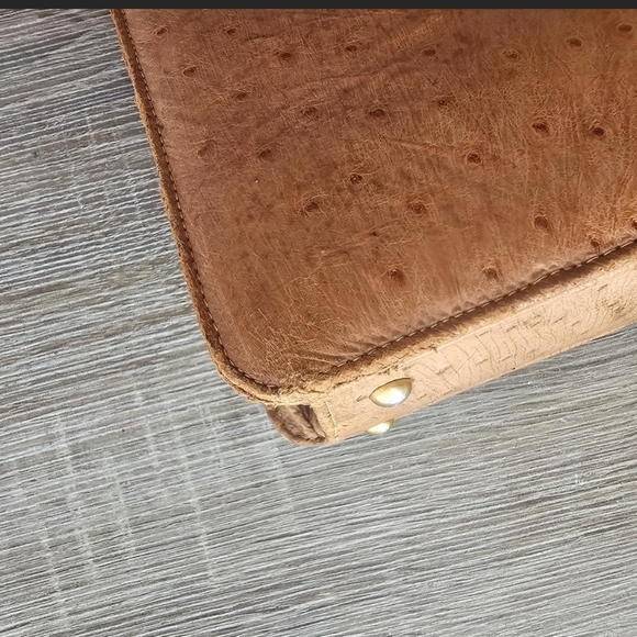 Ostrich Leather Handbag Lopez Charcas  Buenos Aires GenuineI - Picture 8 of 9